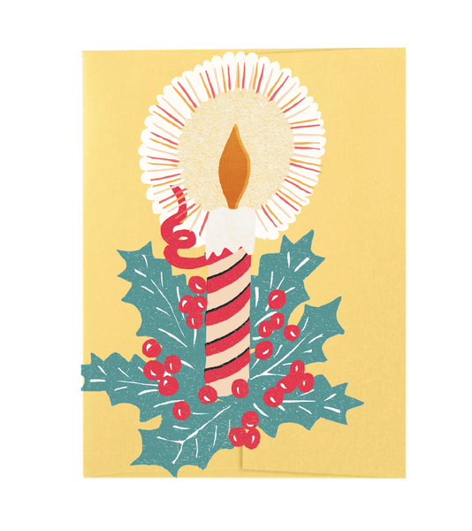 Candle Die Cut Card - Jingle Bells Collection