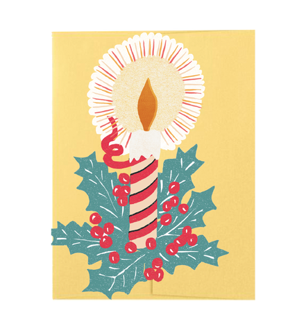 Candle Die Cut Card - Jingle Bells Collection