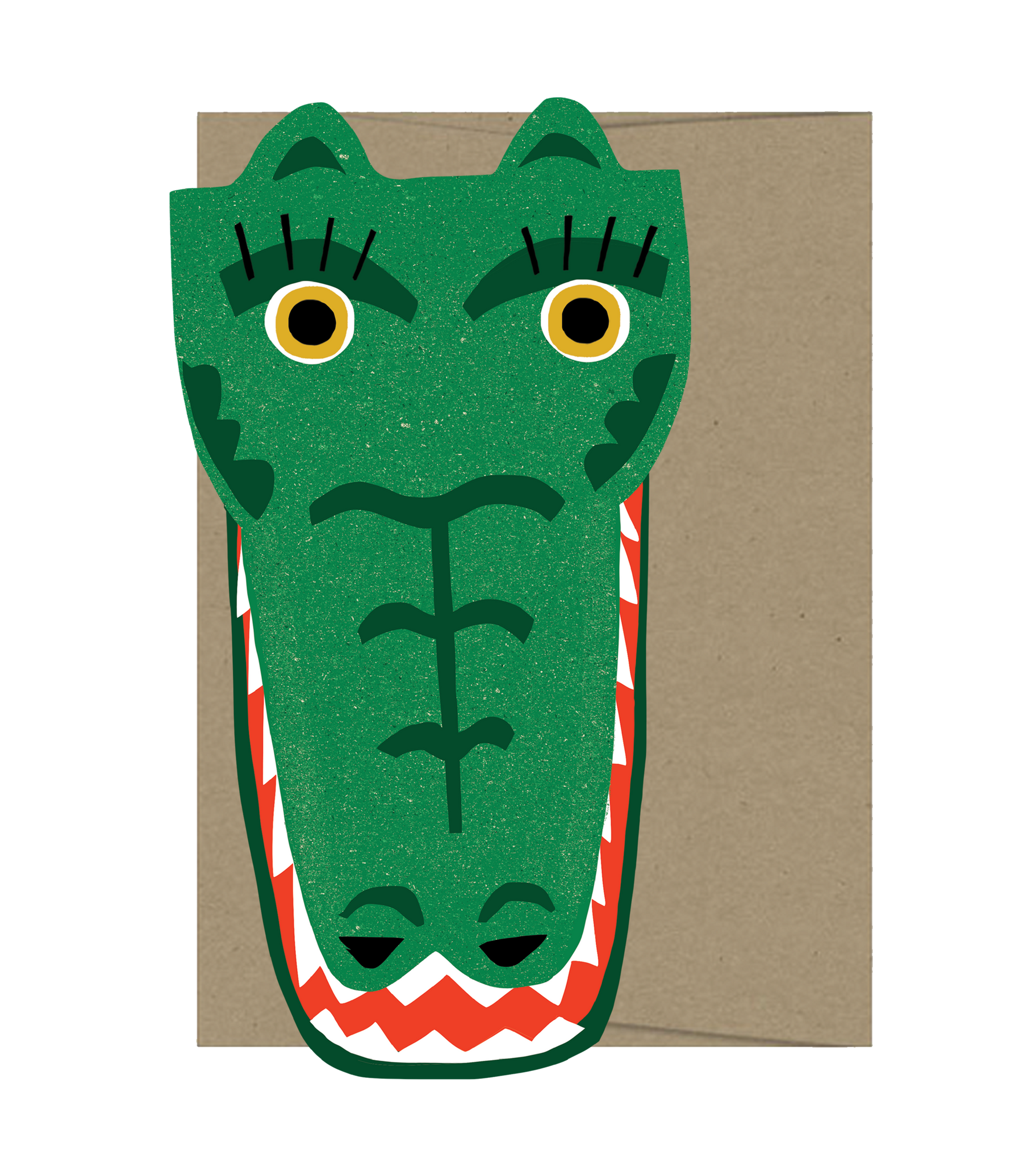 Crocodile Die Cut Card - Wild Bunch Collection
