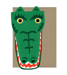 Crocodile Die Cut Card - Wild Bunch Collection