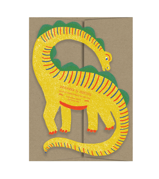 Yellow Dino Die Cut Card - Playtime Collection
