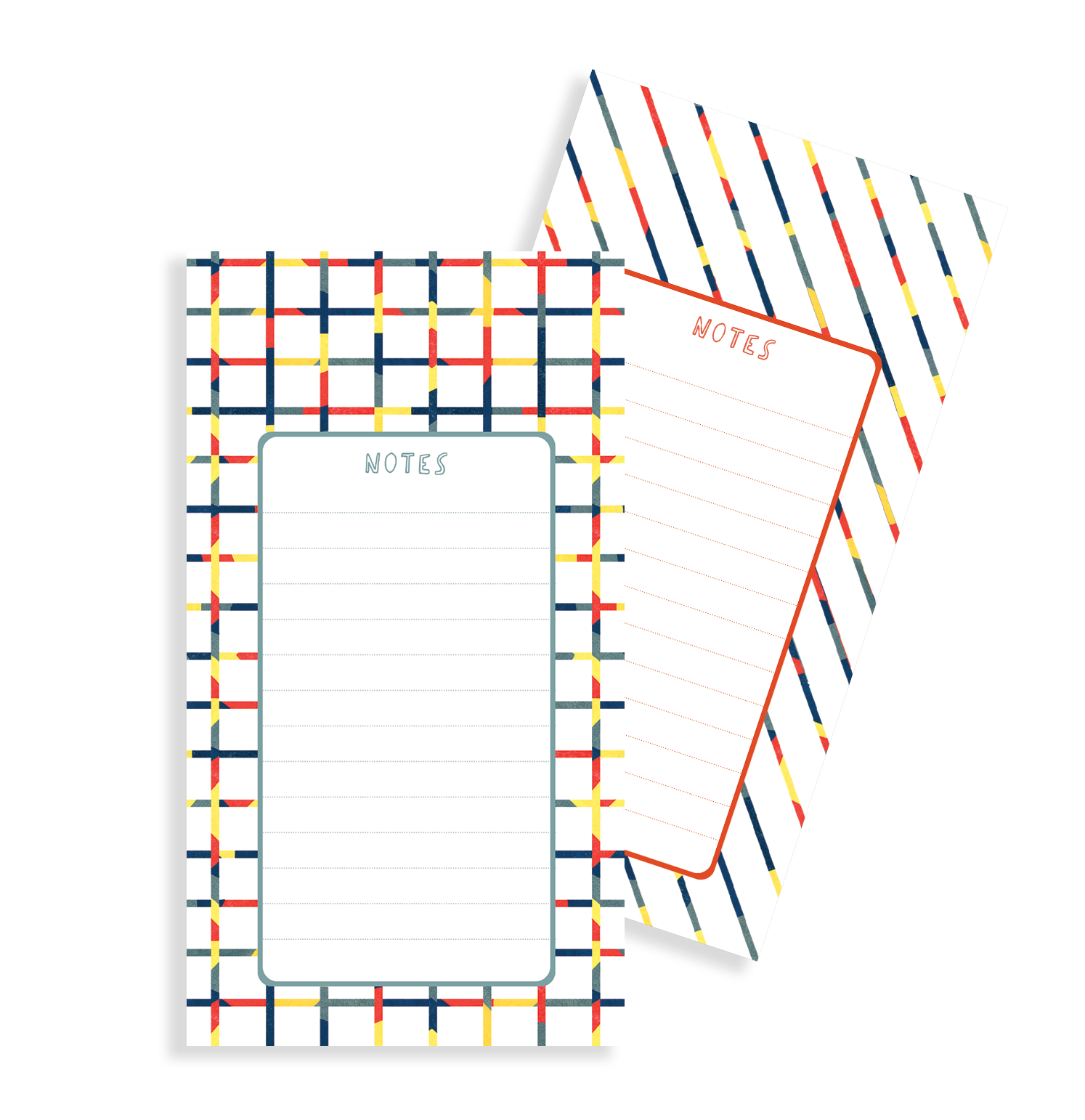 Diagonals & Checked Notepads set of 2