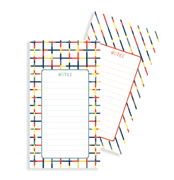 Diagonals & Checked Notepads set of 2