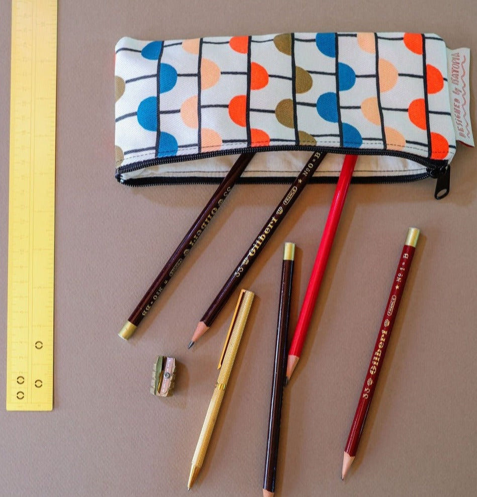 The Grid Circle - Pencil Pouch