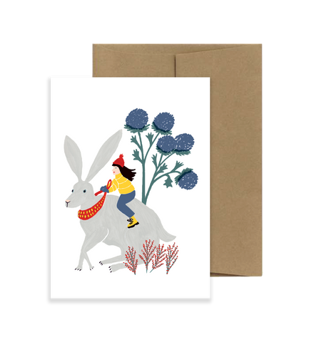 White Rabbit Card Giant Animals series