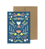 Floral Folk Navy A6 Greeting Card-KIT