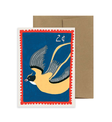 Bird Card - Vintage Stamp Series
