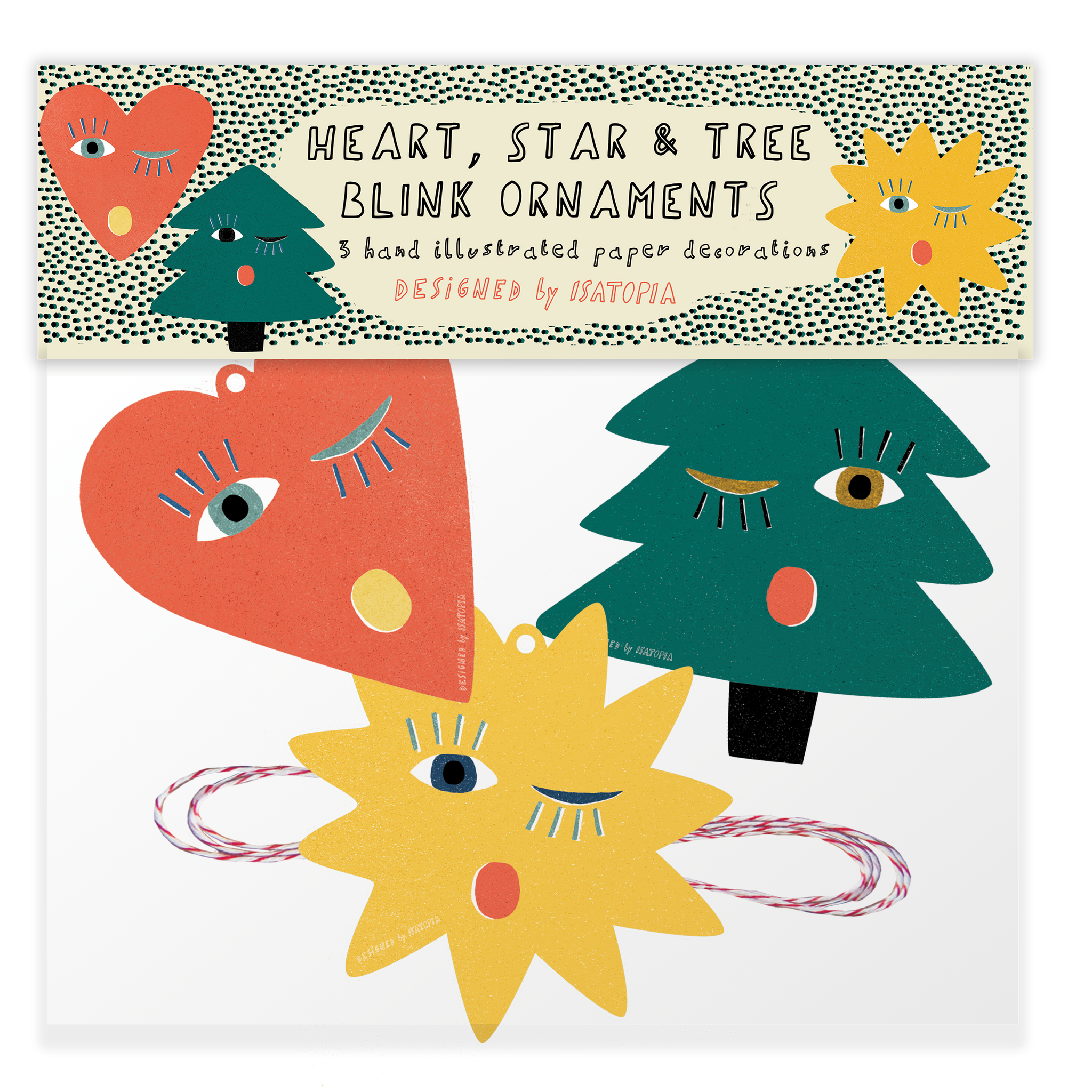 Blink Paper Ornaments Pack of 3