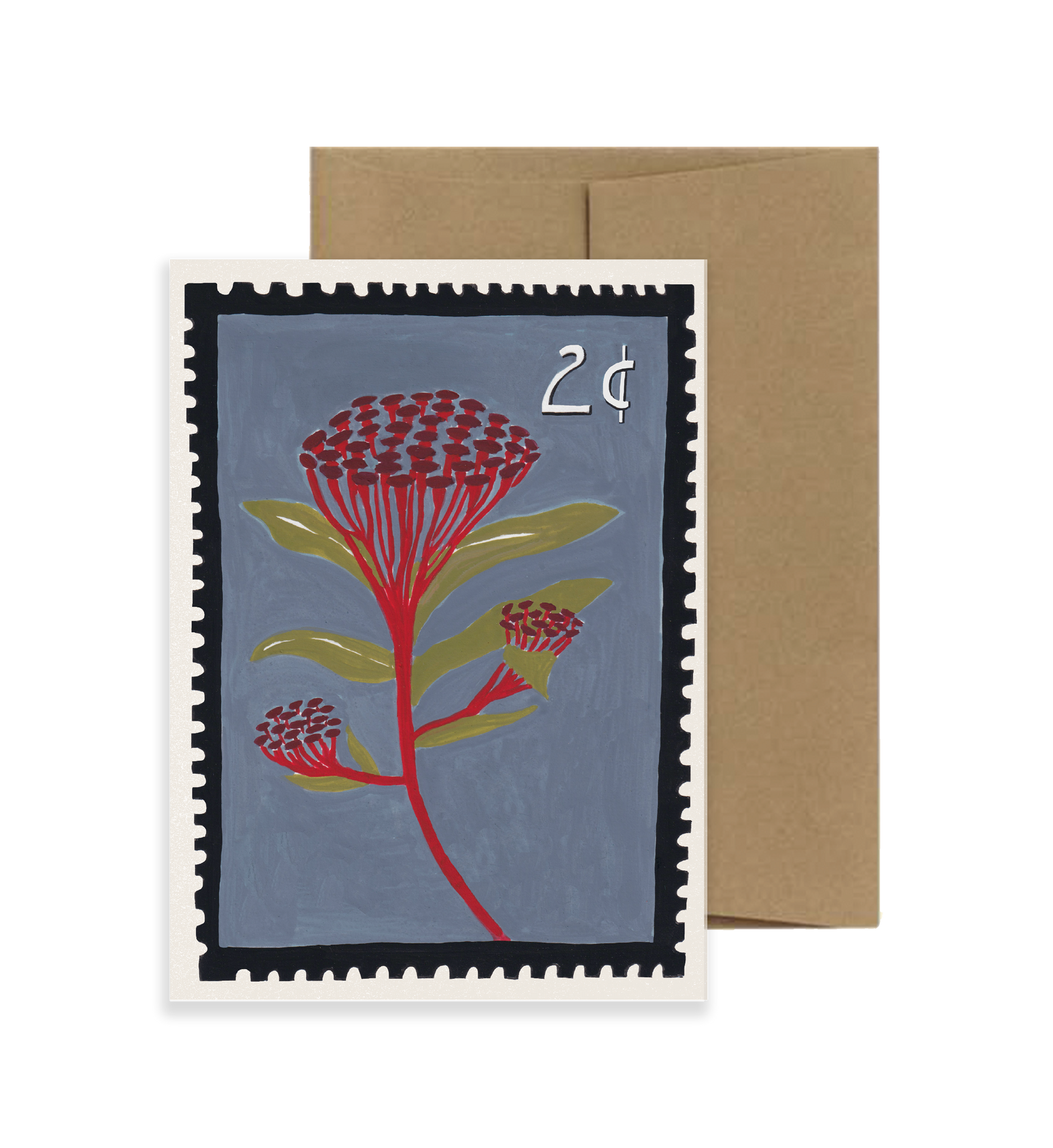 Flower Card - Vintage Stamp Series