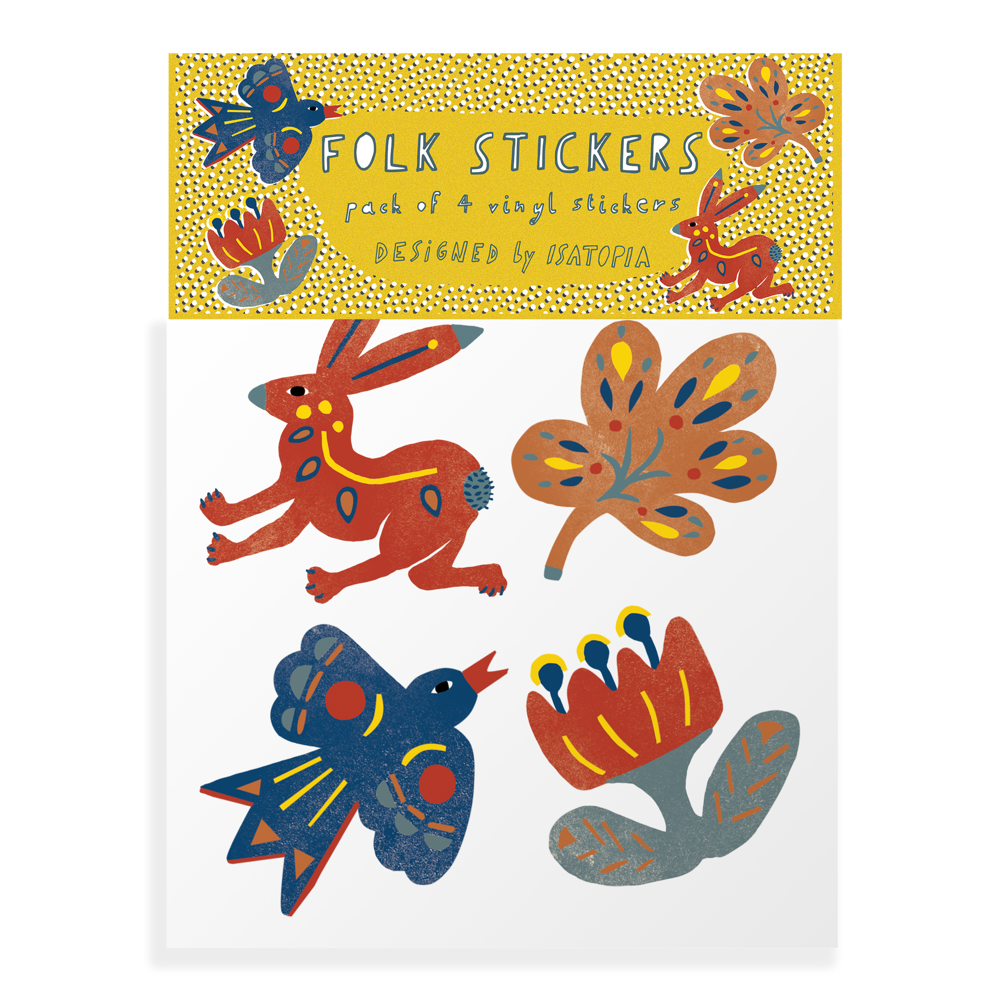 Happy Folk Bird Stickers Pack - Vinyl - Designed by CB-A