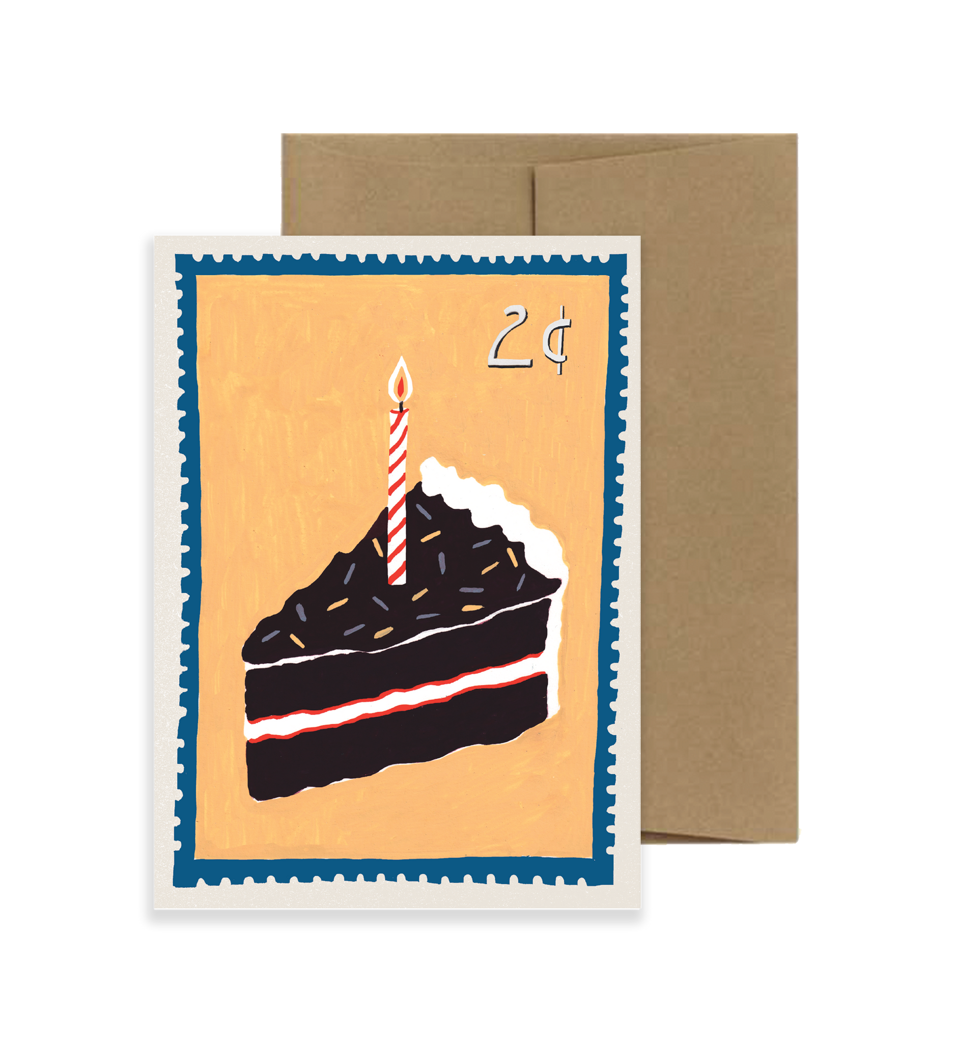 Happy Birthday Card - Vintage Stamp Series