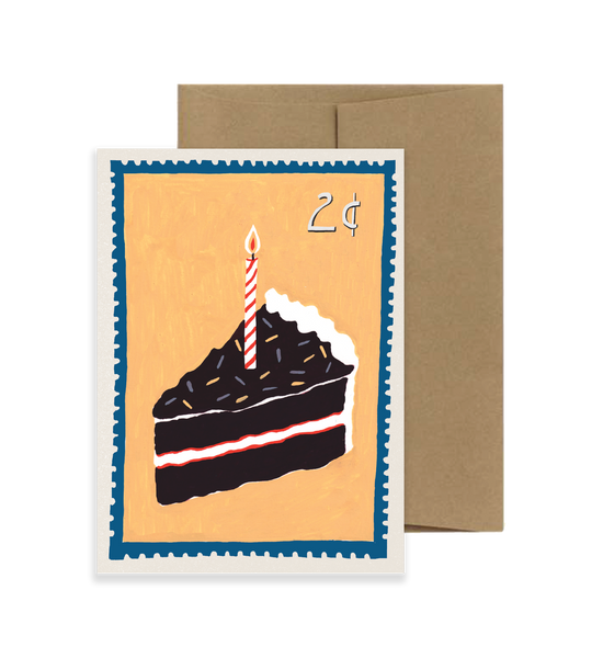 Happy Birthday Card - Vintage Stamp Series
