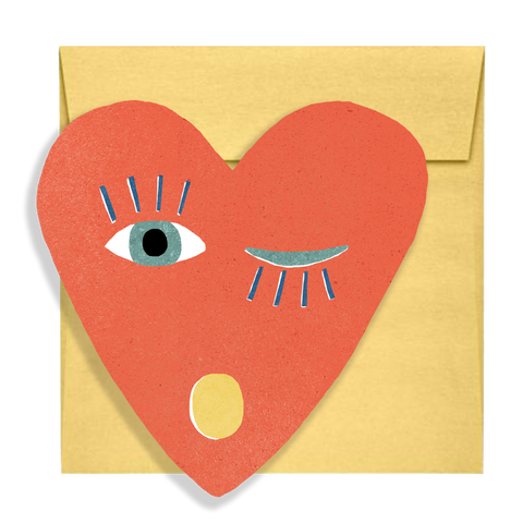 Heart blink - Die Cut Card