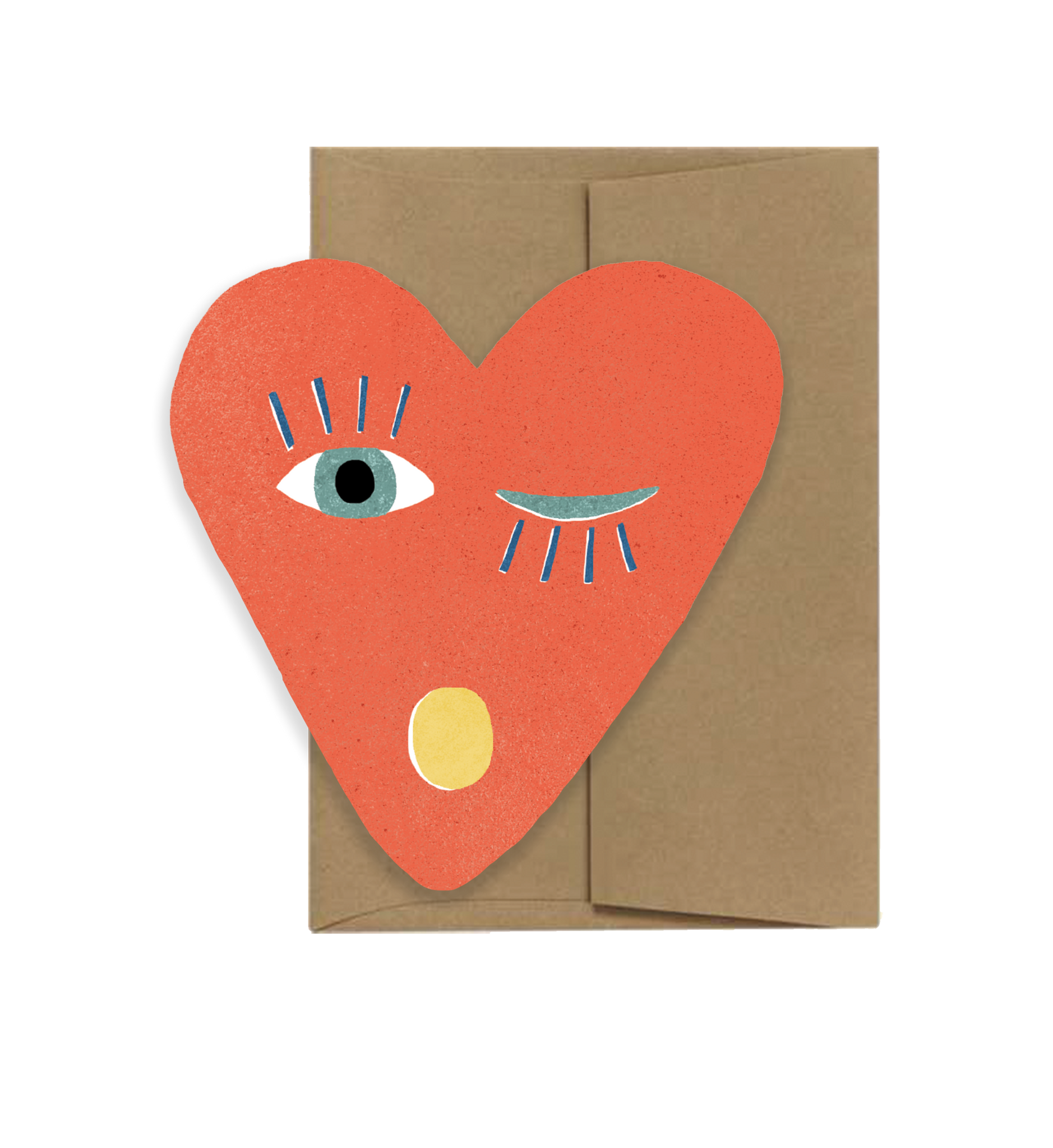 Heart Blink - Die Cut Card – Isatopia Heart Blink - Die Cut Card – Isatopia