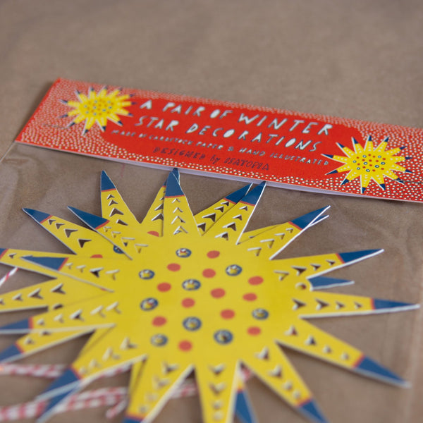 Pair of Paper Star Ornaments