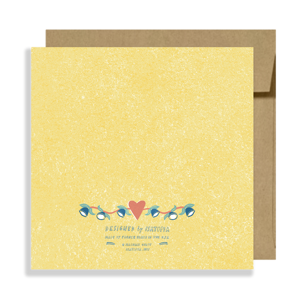 Folk Bird Yellow Greeting Card